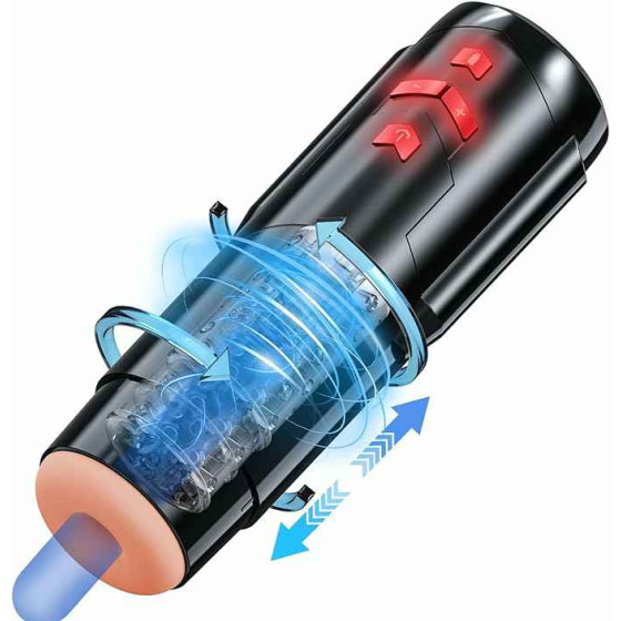 H01. rocket Telescopic + Rotating + Sound + One-button Cup Removal Male Masturbator